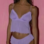 Urban Outfitters Out From Under Size Large Cami Ruffle Top Lingerie NWOT Photo 1