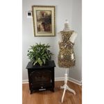 IMAGINARY VOYAGE Tank Top Large Sequin Club Sparkle Bling Party Evening Lined Photo 2