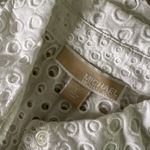 Michael Kors Womens Size L Top White Eyelet Cutouts Button Down See Through Photo 3