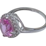 Zales Women’s 10K  Pink Topaz White Gold Ring Sz 6.75 Classic Brilliant Stunning Photo 8