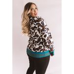 New | Women’s 1x/2x Oddy Boutique Leopard Print Sweater Brown Photo 2