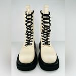 Bottega Veneta Lug Boot Military Calf Leather Lace-up White Combat Boots EU 39.5 Photo 3