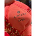 Athleta  34 B/C  Tankini Top RED FLORAL Active Swim Bathing Suit Top NO STRAPS Photo 4