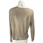 ZARA  Women's Beige Tan Metallic Long Sleeve Crew Neck Pullover Sweater Top Sz S Photo 1