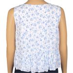 WAYF “Blue Ditsy” floral, sleeveless, lightweight peplum crop top. Small. EUC Photo 5