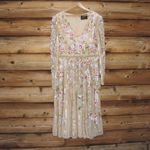 Mac Duggal NWT  Floral Tea Length Dress Sequin Beaded Gold Size 14 Photo 4