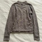 Axes Femme lavender Grey fuzzy lace burnout long sleeve top with pearls Gray Size M Photo 3