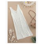 Cupshe Women Crochet Swimsuit Cover Up Sleeveless Long Split Mesh Beach Dress Photo 4