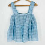 TALULAH  cottagecore coastal pinstripe babydoll tank top sky blue size M Photo 4