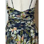 Tanya Taylor ‎ Dress Women 00 Black Floral Print Linen Silk Ruched Lovette Maxi Photo 9