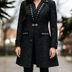 Midnight velvet Black Women's gothic Coat Size M Photo 0