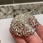 Vintage Gold Tone Large Brooch Pin & Clip Earrings Set Photo 3