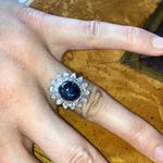 Natural Blue Star Sapphire Sterling Silver Cocktail Ring Size 6 Photo 1