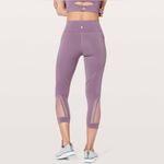 Lululemon 2018 Train Times Crop 17” Sz4 Smoky Blush Mesh Panel Legging Luxtreme Photo 1