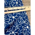 Lounge Vintage Womens 1X Top MuuMuu Shirt Short Sleeve Hawaiian Blue Floral Photo 9