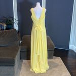 Women’s Yellow Full Length Chiffon V Photo 3