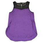 Mossimo Womens Blouse Top Flyaway Nearly Sheer Lace and Chiffon Purple Large Photo 8