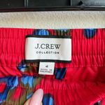 NWT J. Crew Collection SZ 4 Small Drapey Straight Leg Luxury Red Pants Floral Photo 4