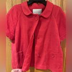 Banana Republic  Women’s Coral Cotton‎ Button-Up Short Sleeve Blazer Jacket Small Photo 10
