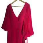 Teri Jon by Rickie Freeman Fuchsia Chiffon Pleated V Photo 7