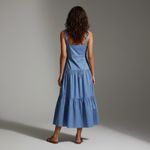 Ralph Lauren Cotton-Blend Tie-Front Tiered Maxi Dress in Pale Azure Blue Sz 12 Photo 1