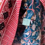 Natalie Martin Nat by Natalie Martin Blue Floral Print Tassel Peasant Blouse Size Small Photo 7