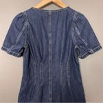 Madewell  Dress Denim Darted Mini Zip-Front Short Sleeve Size 0 Puff Sleeve Women Photo 12