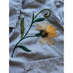 Peck & Peck Embroidered Stripe Button Down Shirt Size Large Bohemian Cottagecore Photo 9