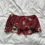 Charlotte Russe Womens Size XS Bandeau Tube Top Ruffle Floral Red Y2K Retro Photo 5