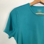 L.L.Bean aqua short sleeved shirt women's size small petite supima cotton summer Photo 1