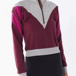 Urban Outfitters Gray and Maroon Quarter-Zip Jacket Photo 0