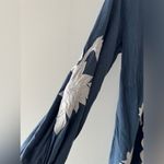 Farm Rio  Blue Embroidered Long Sleeve Dress M Photo 6