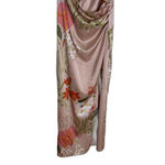 Lulus  Dress Womens Large Pink Floral Satin Cowl Neck Slip Maxi Formal Gown Photo 4