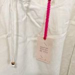 Julie Brown women's M short sleeve embroidered drawstring scoop neck tunic shirt Photo 2