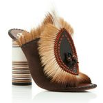 Tory Burch Mules Phoenix Mule Block Heels Feather Slip On Photo 0