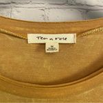 Tea N Rose  long line mustard yellow ruffle tunic top size Medium bohemian flirty Photo 4