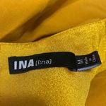 INA Women's Yellow Ruffle Sleeveless Mini Skater A-Line Fit & Flare Dress Size M Photo 3