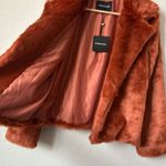 Parisian  Vegan Fur Open Front Collared Coat 8 NWT Photo 2