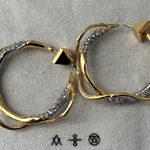 Alexis Bittar NWOT   Gold and Silver Textured Hoop Earrings Photo 0