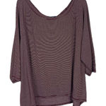 Modcloth  Plus Size 4X Top Knit Maroon White Striped Scoop Oversized‎ Stretch 938 Photo 0
