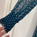 Zimmermann MONCUR SHIRRED POLKA-DOT CREPON MIDI DRESS IN TEAL SLIP DRESS Size 0 Photo 3