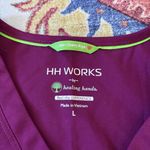 Healing Hands HH Works by  Burgundy V-Neck Scrub Top Size Large Style 2500 Photo 4