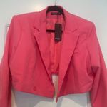 Nasty Gal NWT  Hot Pink Keep Up the Work Shoulder Pad Cropped Blazer Sz 12 Photo 2
