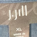 J. Jill Linen Blue XL Button Front Long Sleeve Button Cuff W/Collar Shirt Photo 7