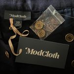 Modcloth  NWT Size 20 Navy Blue Linen Blend Gone Sailing Wide Leg Crop Pants Photo 3