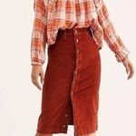 Free People • Siena Plaid Pullover top blouse orange pink smocked peasant Photo 0