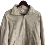 Le lis ‎ Women Top M Beige Collared 1/4 Zip Popover Corduroy Shacket Gorpcore Photo 12