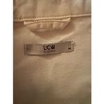LC Waikiki Vision Women’s White Denim Jacket Size 38 Frayed Hem Button Up Size L Photo 2