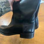 Frye | Black Leather Brown Top Tall Boots 6.5 Pull On Woman’s Photo 2