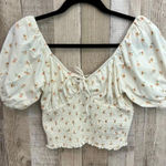 BILLABONG Sweet Sunset Womens Knit Crop Top Smocked EUC Casual Trendy Sz Medium Photo 0